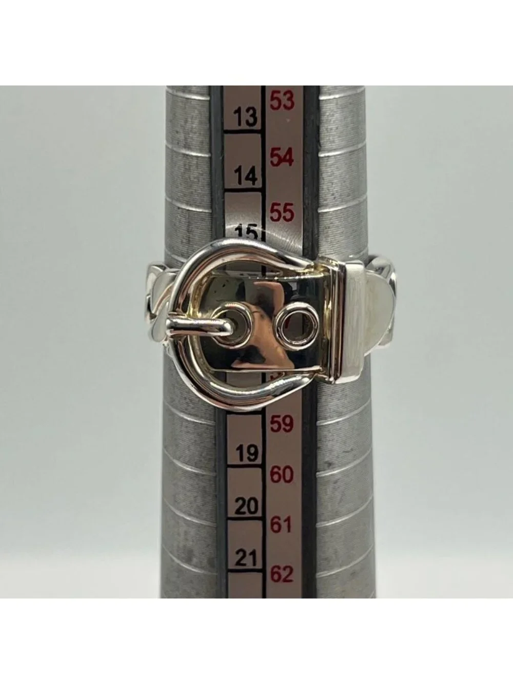 Hermes Boucles Sellier Ring Silver